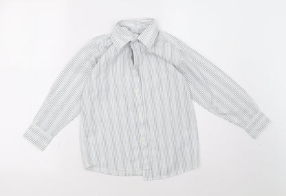 duck&dodge Boys White Striped  Basic Button-Up Size 6 Years