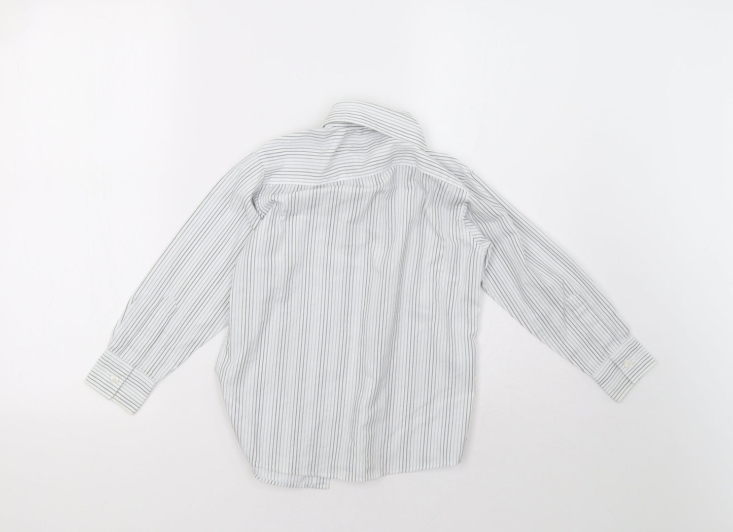 duck&dodge Boys White Striped  Basic Button-Up Size 6 Years