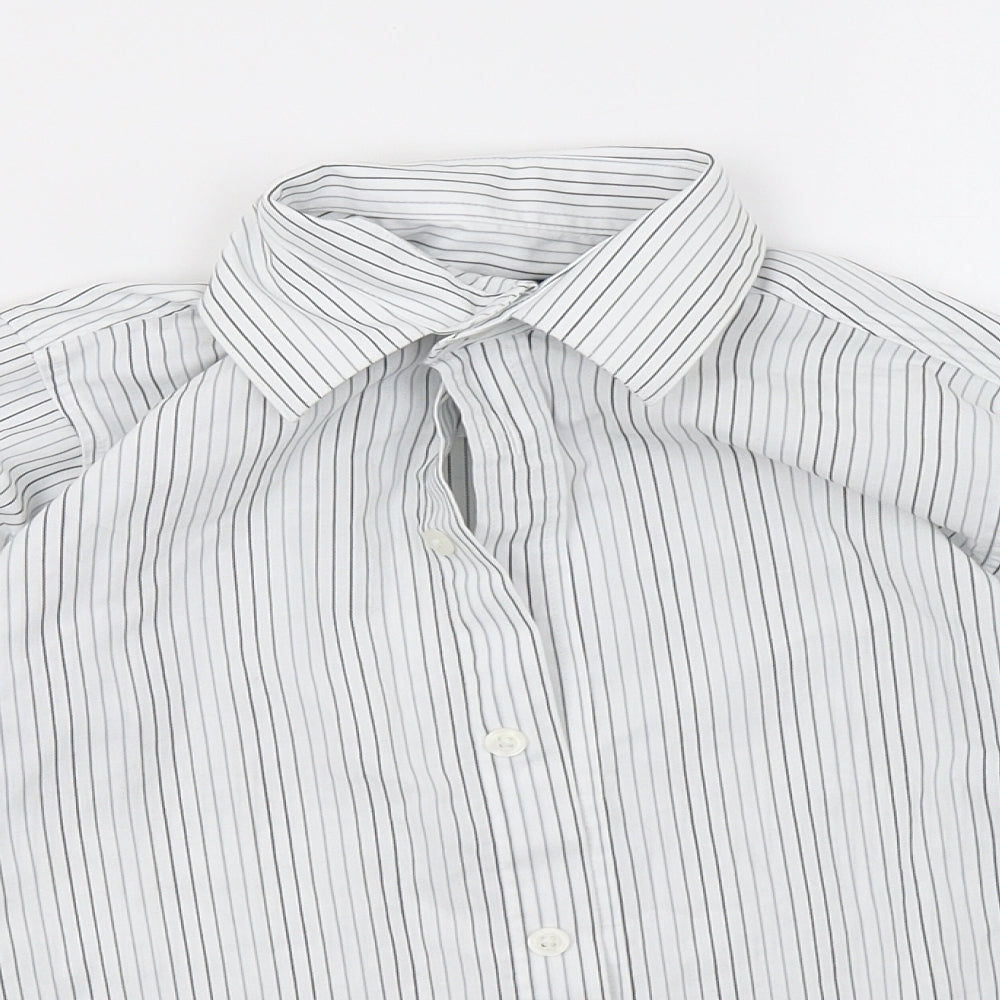 duck&dodge Boys White Striped  Basic Button-Up Size 6 Years