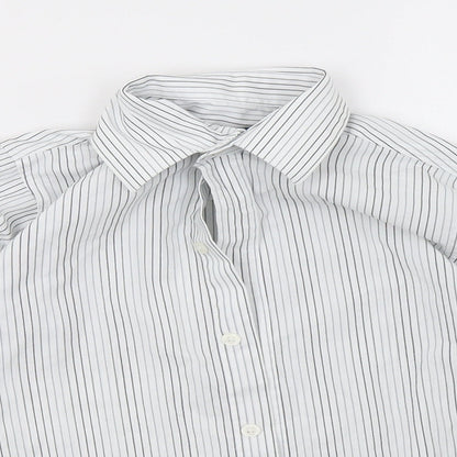 duck&dodge Boys White Striped  Basic Button-Up Size 6 Years