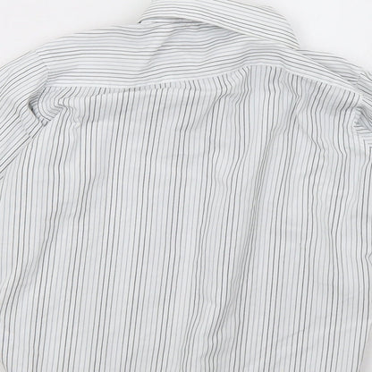 duck&dodge Boys White Striped  Basic Button-Up Size 6 Years