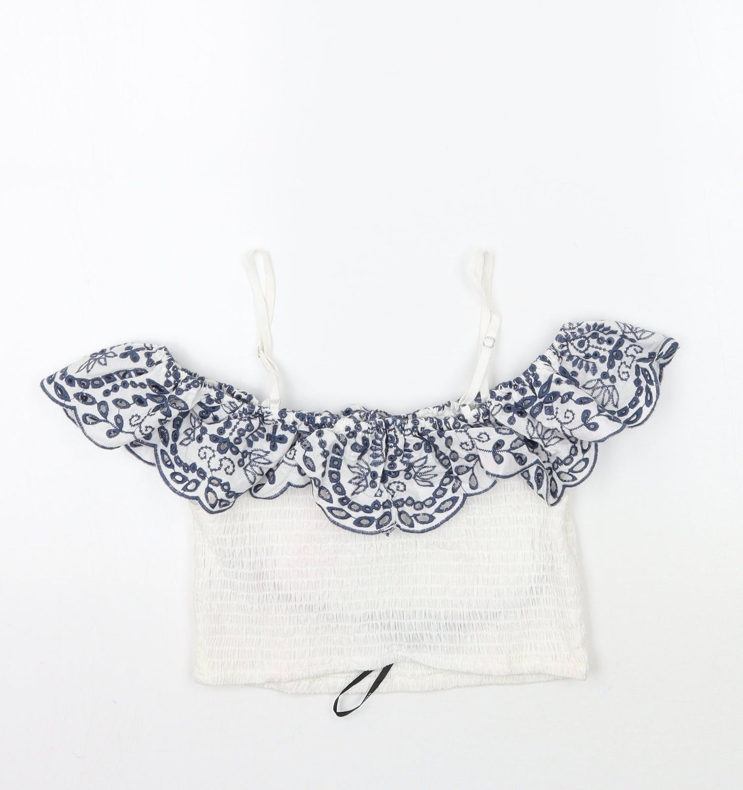 Womens UK Size S Forever21 White Cropped T-Shirt