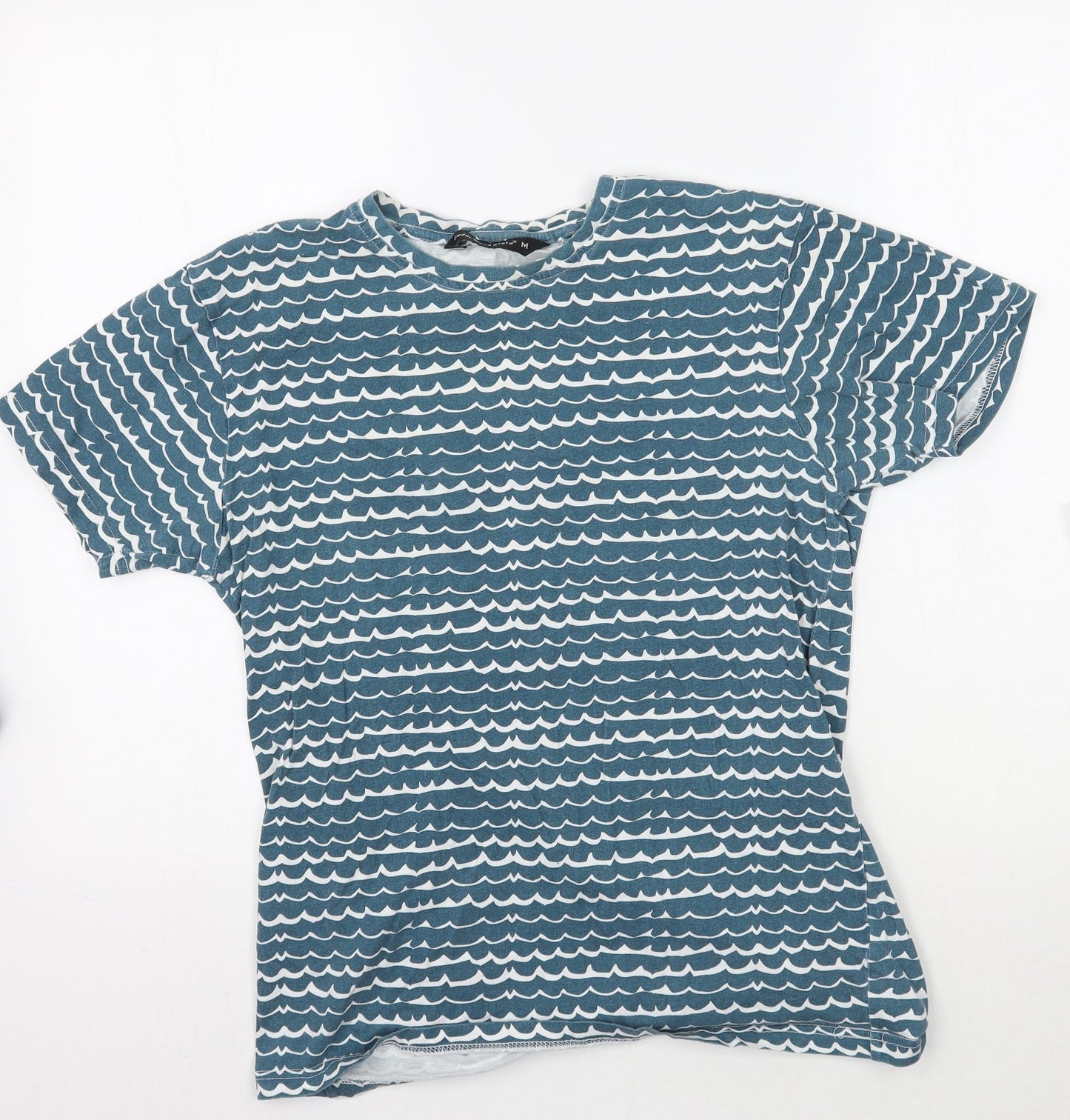 Cedar Wood State Womens Blue Geometric  Basic T-Shirt Size M