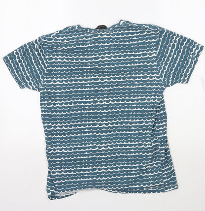 Cedar Wood State Womens Blue Geometric  Basic T-Shirt Size M