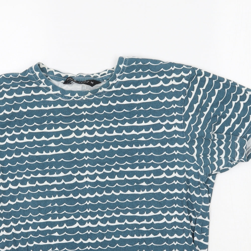 Cedar Wood State Womens Blue Geometric  Basic T-Shirt Size M