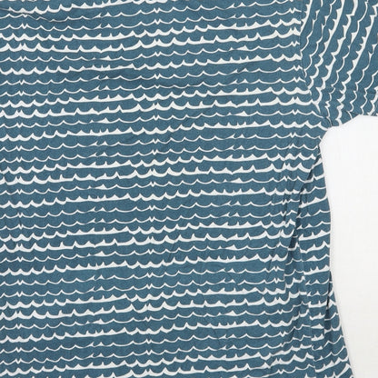 Cedar Wood State Womens Blue Geometric  Basic T-Shirt Size M