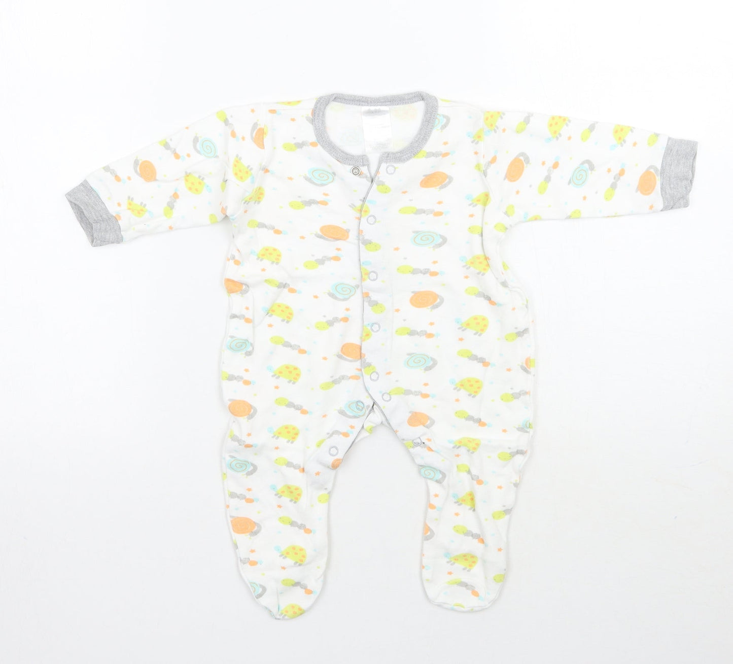Preworn Baby White Geometric  Babygrow One-Piece Size 3-6 Months