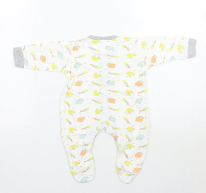 Preworn Baby White Geometric  Babygrow One-Piece Size 3-6 Months