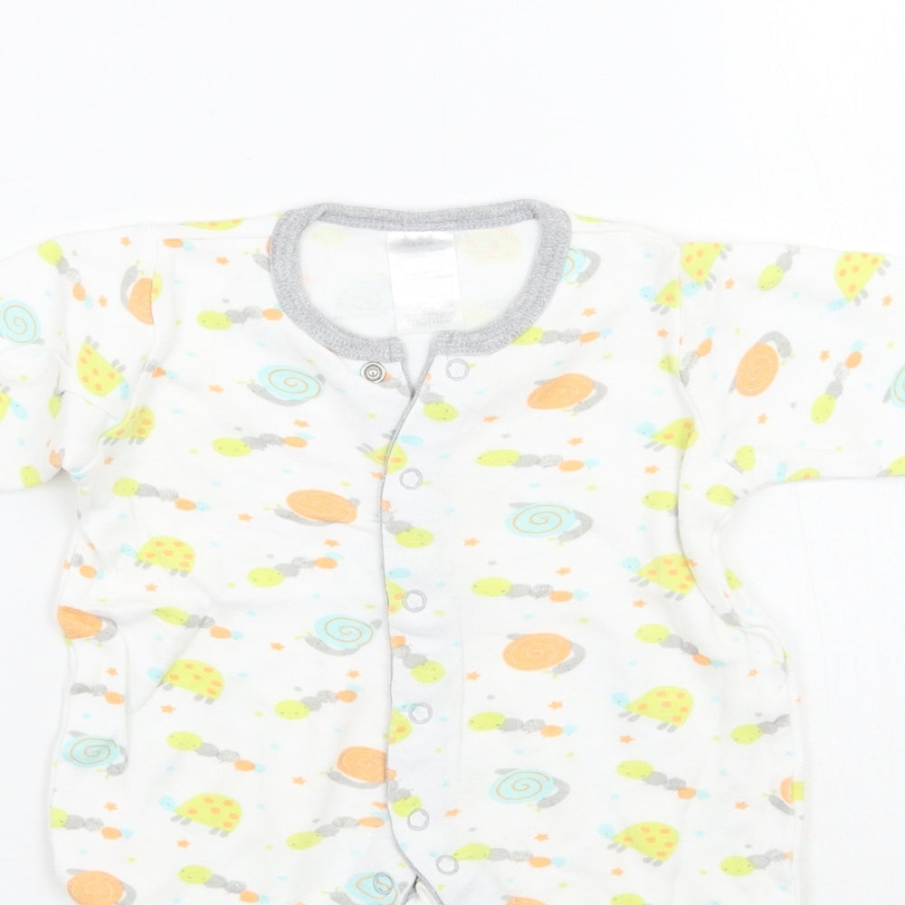 Preworn Baby White Geometric  Babygrow One-Piece Size 3-6 Months