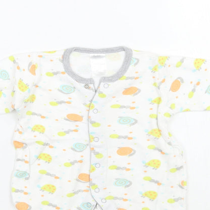 Preworn Baby White Geometric  Babygrow One-Piece Size 3-6 Months