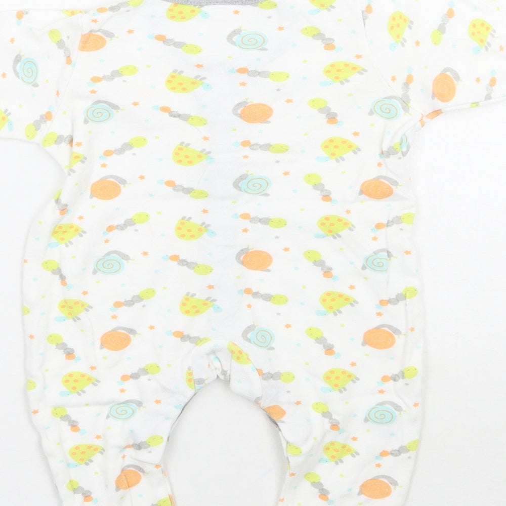 Preworn Baby White Geometric  Babygrow One-Piece Size 3-6 Months