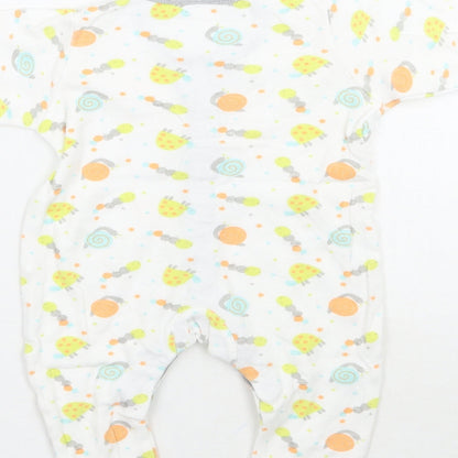 Preworn Baby White Geometric  Babygrow One-Piece Size 3-6 Months