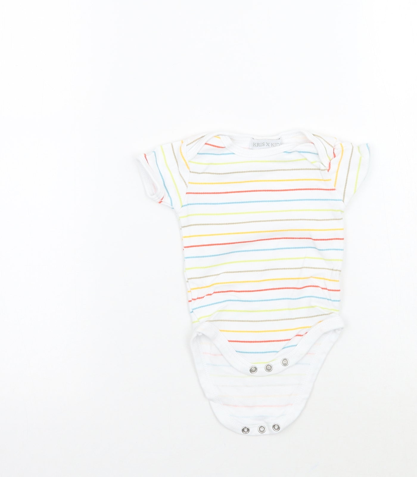 kris x kids Baby White Striped  Babygrow One-Piece Size 3-6 Months