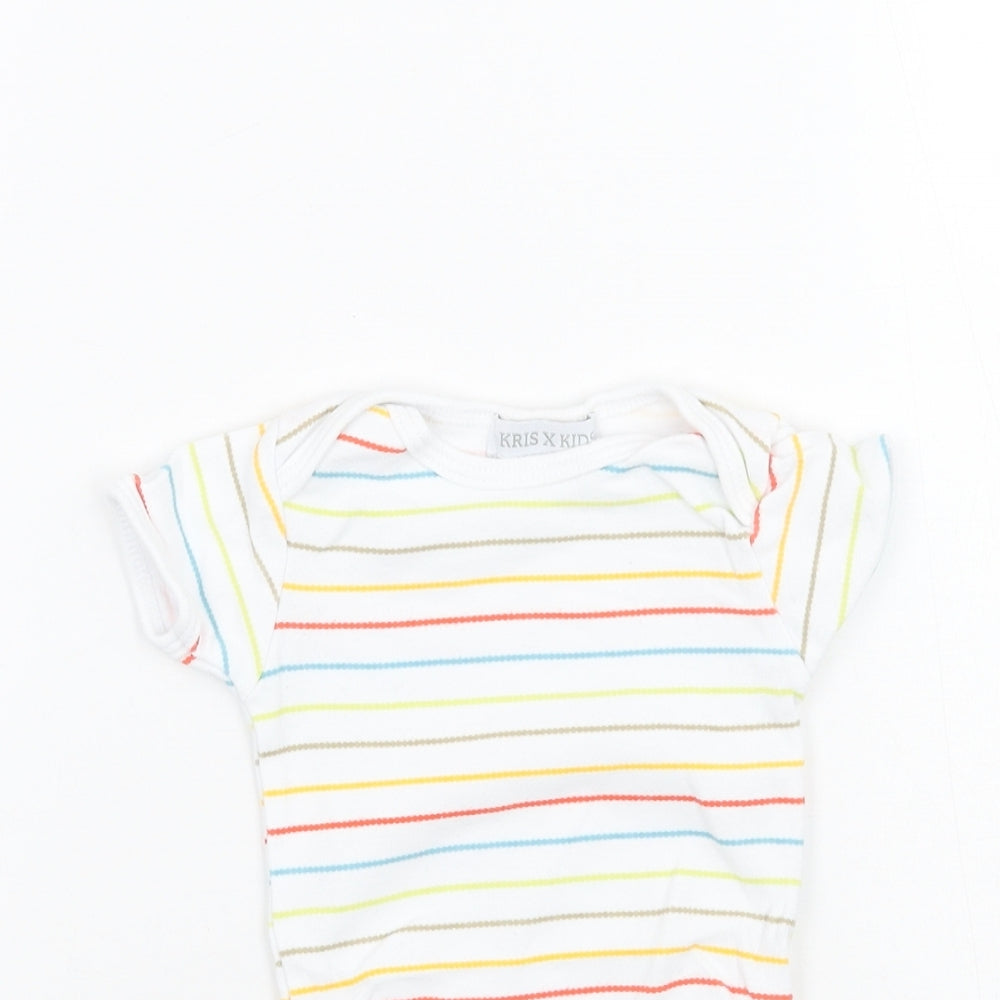 kris x kids Baby White Striped  Babygrow One-Piece Size 3-6 Months