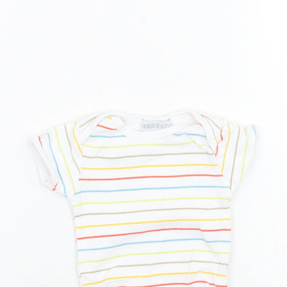 kris x kids Baby White Striped  Babygrow One-Piece Size 3-6 Months