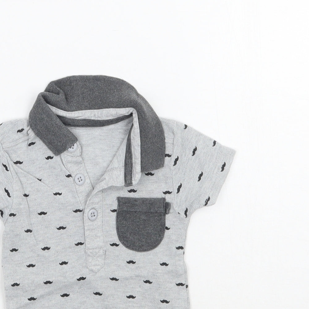George Baby Grey Geometric  Babygrow One-Piece Size 3-6 Months