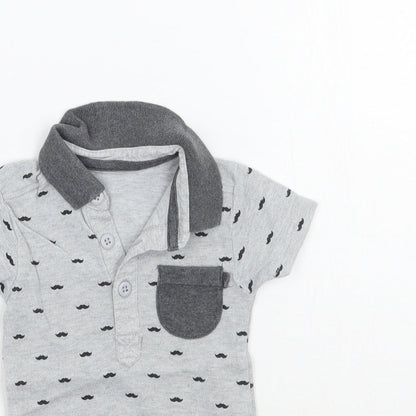 George Baby Grey Geometric  Babygrow One-Piece Size 3-6 Months