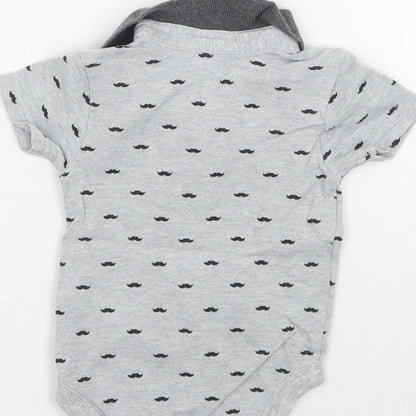 George Baby Grey Geometric  Babygrow One-Piece Size 3-6 Months