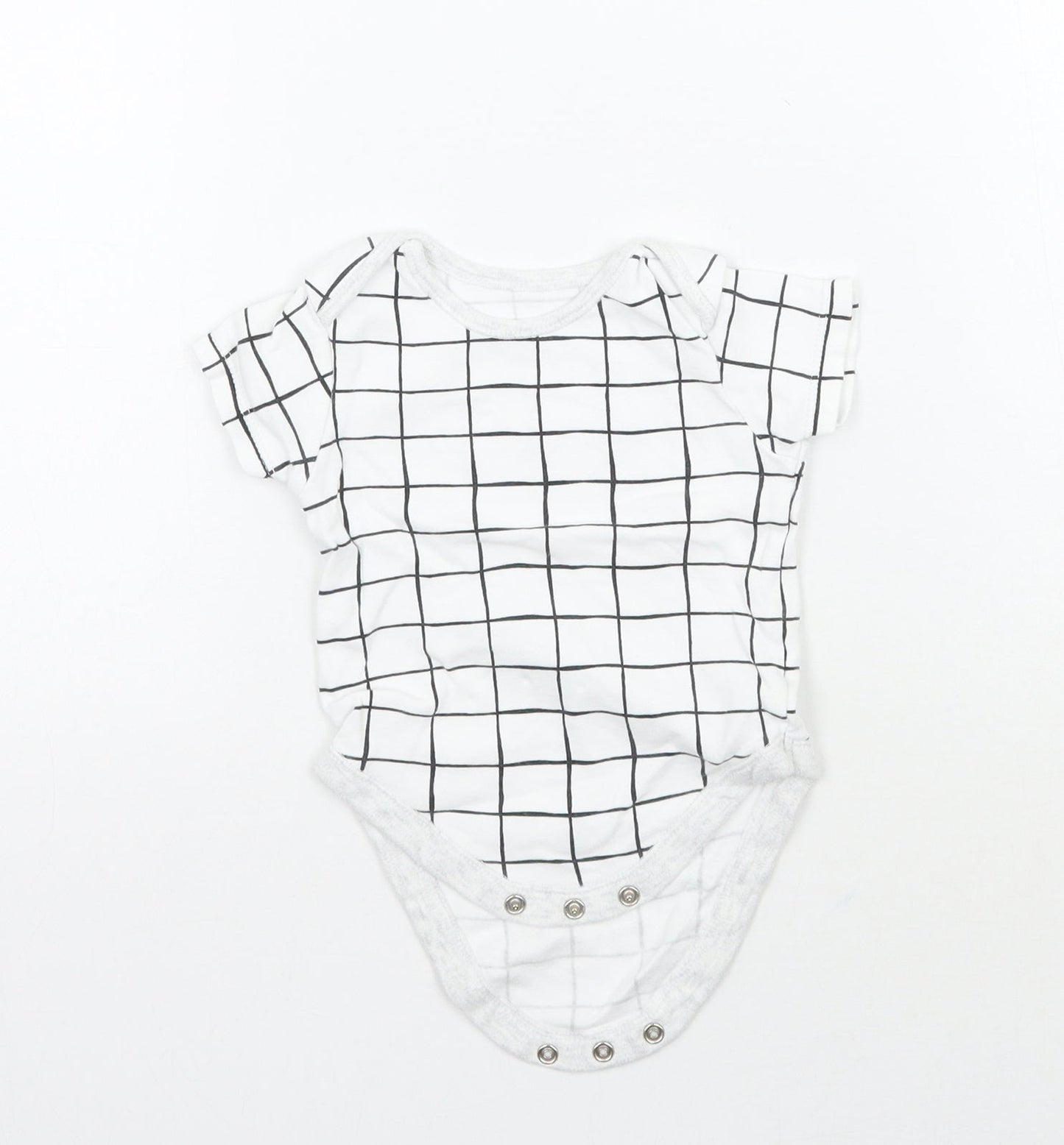 George Baby White Check  Babygrow One-Piece Size 6-9 Months