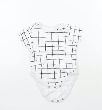George Baby White Check  Babygrow One-Piece Size 6-9 Months