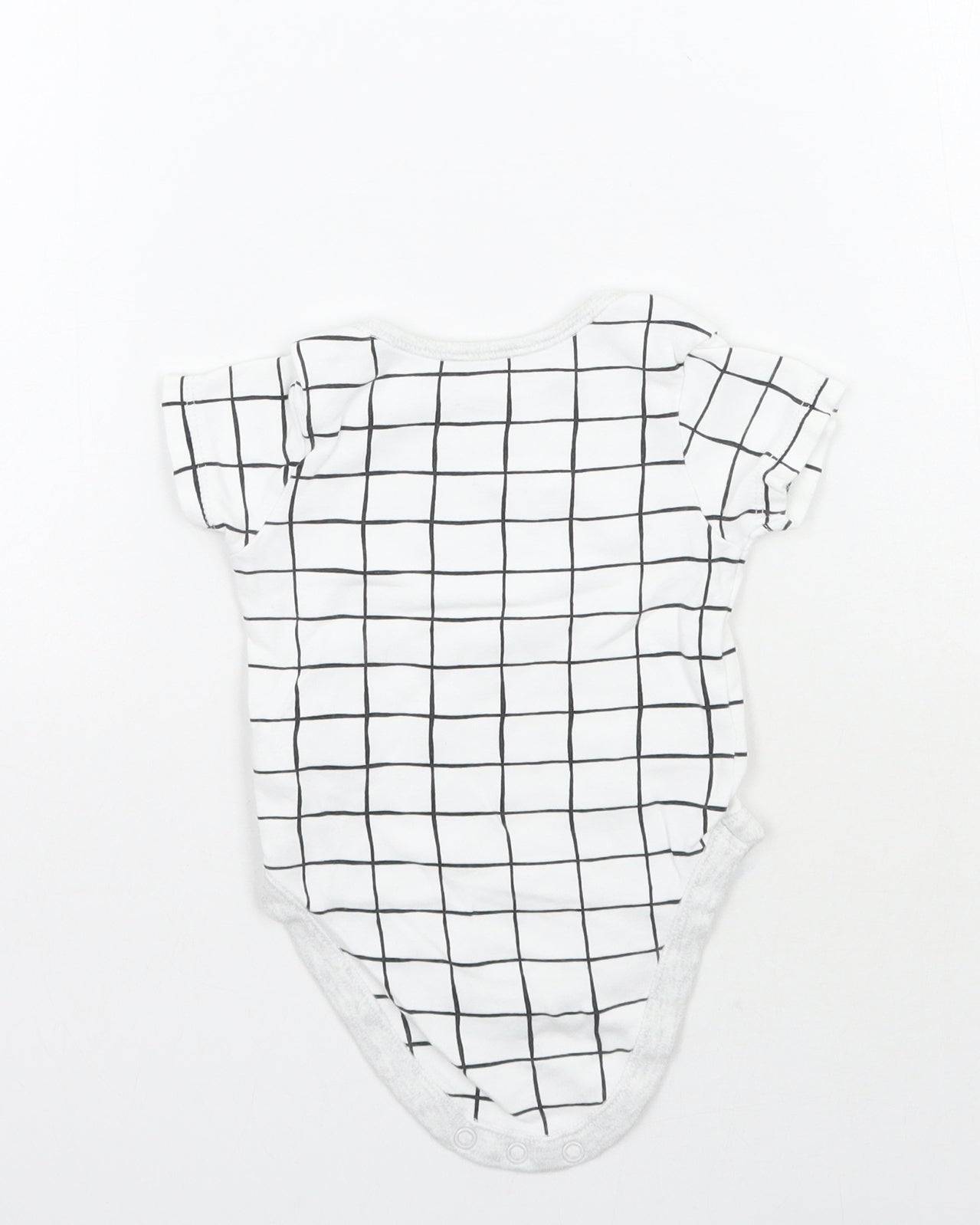 George Baby White Check  Babygrow One-Piece Size 6-9 Months