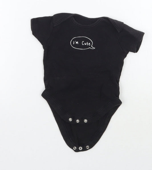 George Baby Black   Babygrow One-Piece Size 6-9 Months