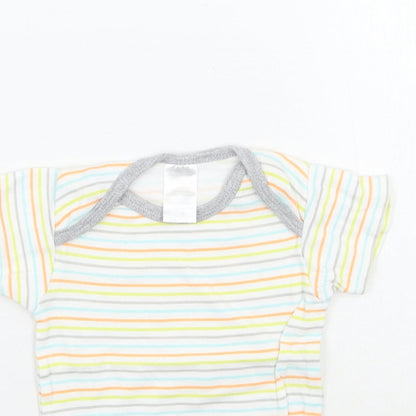 Preworn Baby White Striped  Babygrow One-Piece Size 3-6 Months