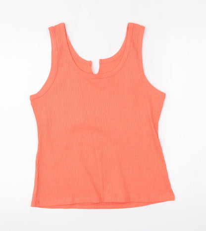 Womens UK Size 16 Red Herring Orange Basic Tank