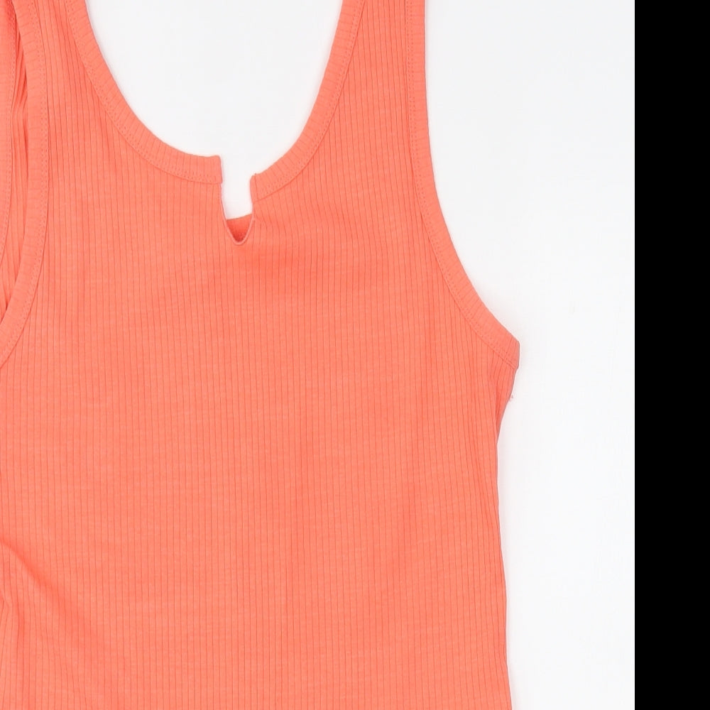 Womens UK Size 16 Red Herring Orange Basic Tank