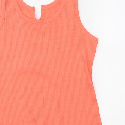Womens UK Size 16 Red Herring Orange Basic Tank