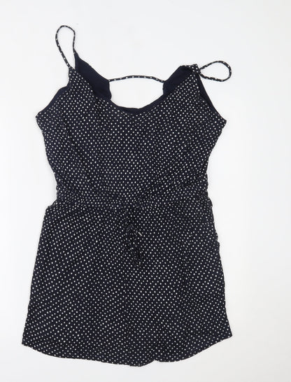 H&M Womens Blue Polka Dot  Romper One-Piece Size L