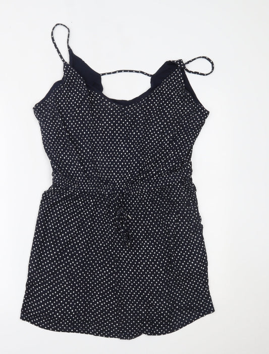 H&M Womens Blue Polka Dot  Romper One-Piece Size L