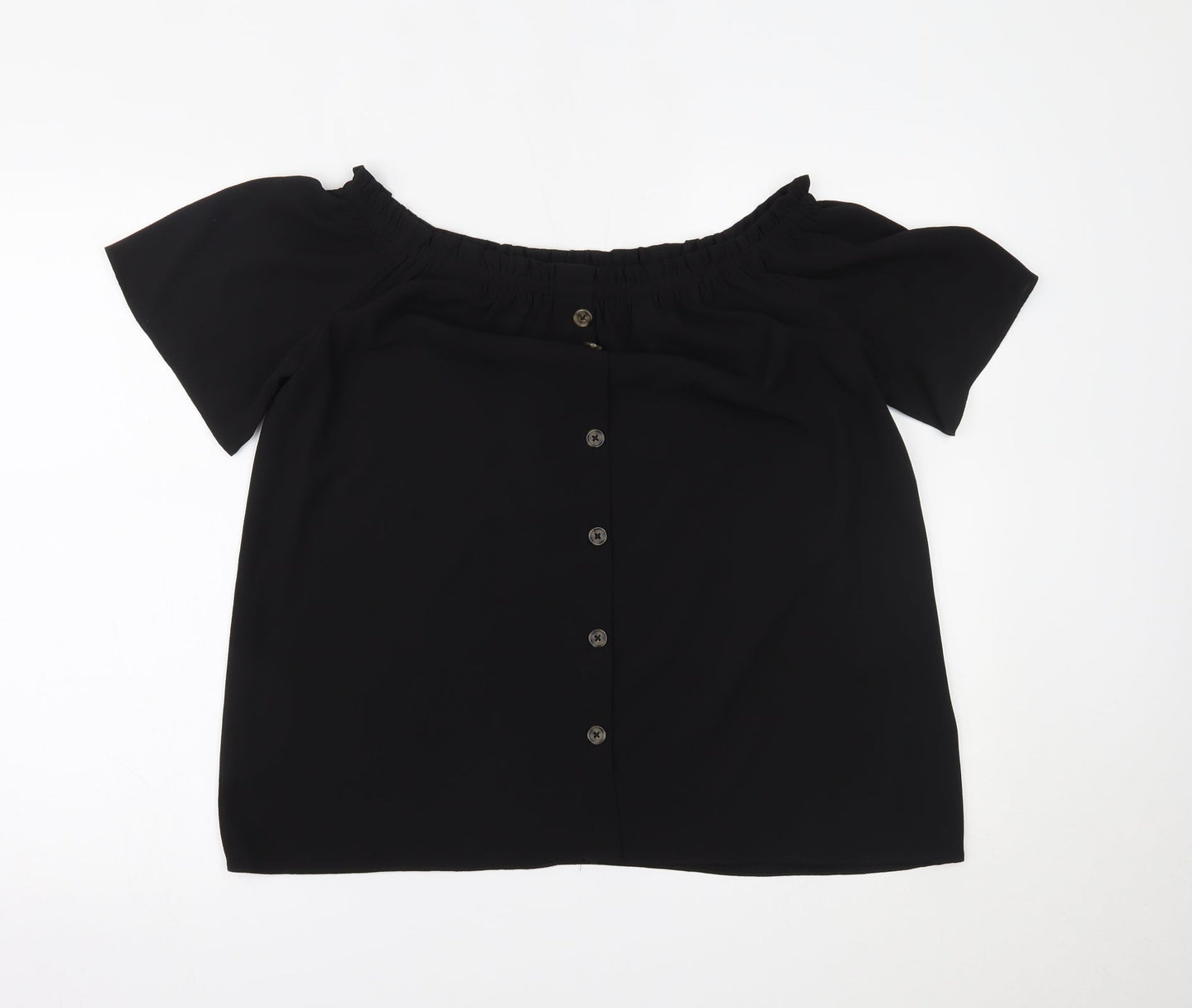 Womens UK Size 12 Dorothy Perkins Black Basic Blouse