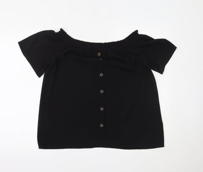 Womens UK Size 12 Dorothy Perkins Black Basic Blouse