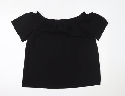 Womens UK Size 12 Dorothy Perkins Black Basic Blouse