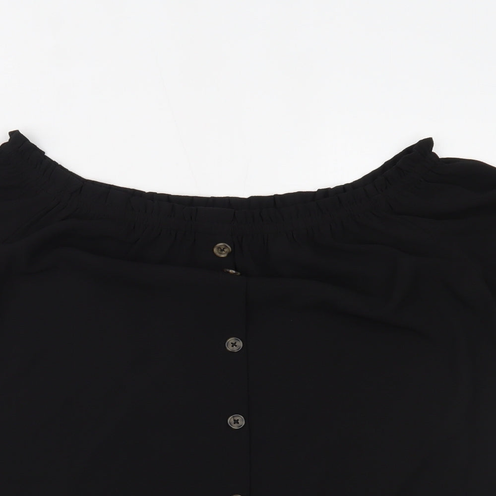 Womens UK Size 12 Dorothy Perkins Black Basic Blouse