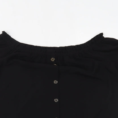 Womens UK Size 12 Dorothy Perkins Black Basic Blouse