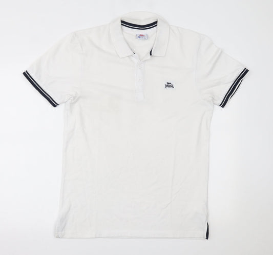 Lonsdale Mens White    Polo Size M