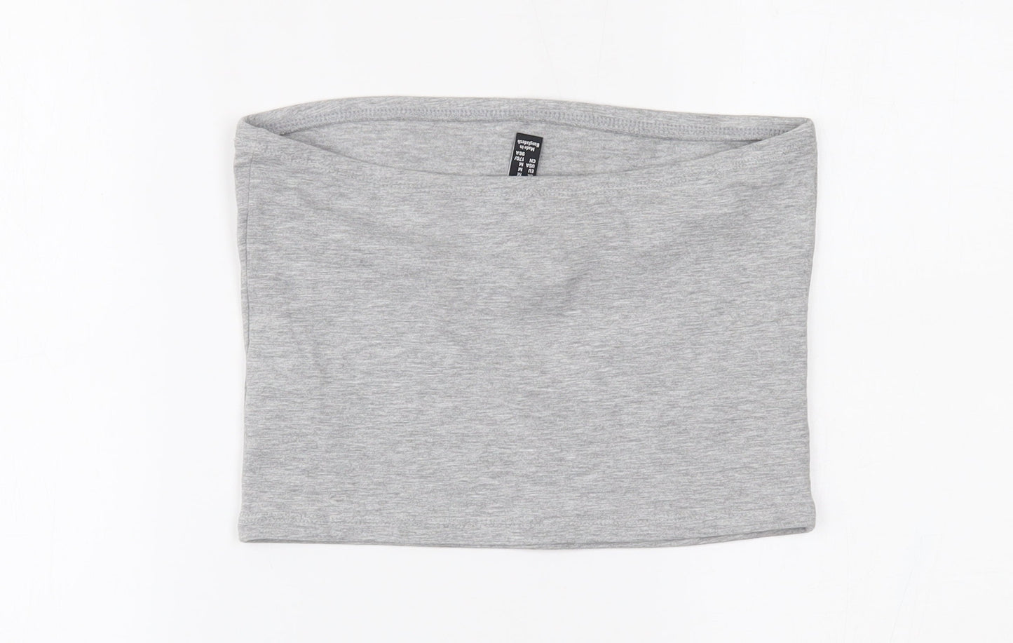Womens UK Size M New Look Grey Cropped Blouse