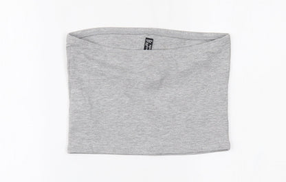 Womens UK Size M New Look Grey Cropped Blouse