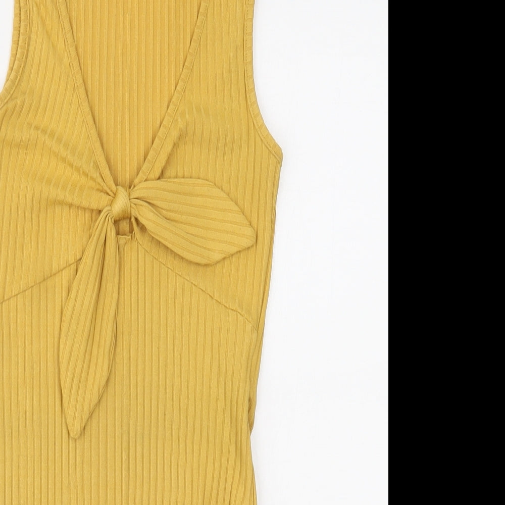 New Look Womens Yellow   Bodysuit One-Piece Size 8