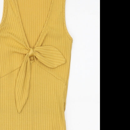 New Look Womens Yellow   Bodysuit One-Piece Size 8