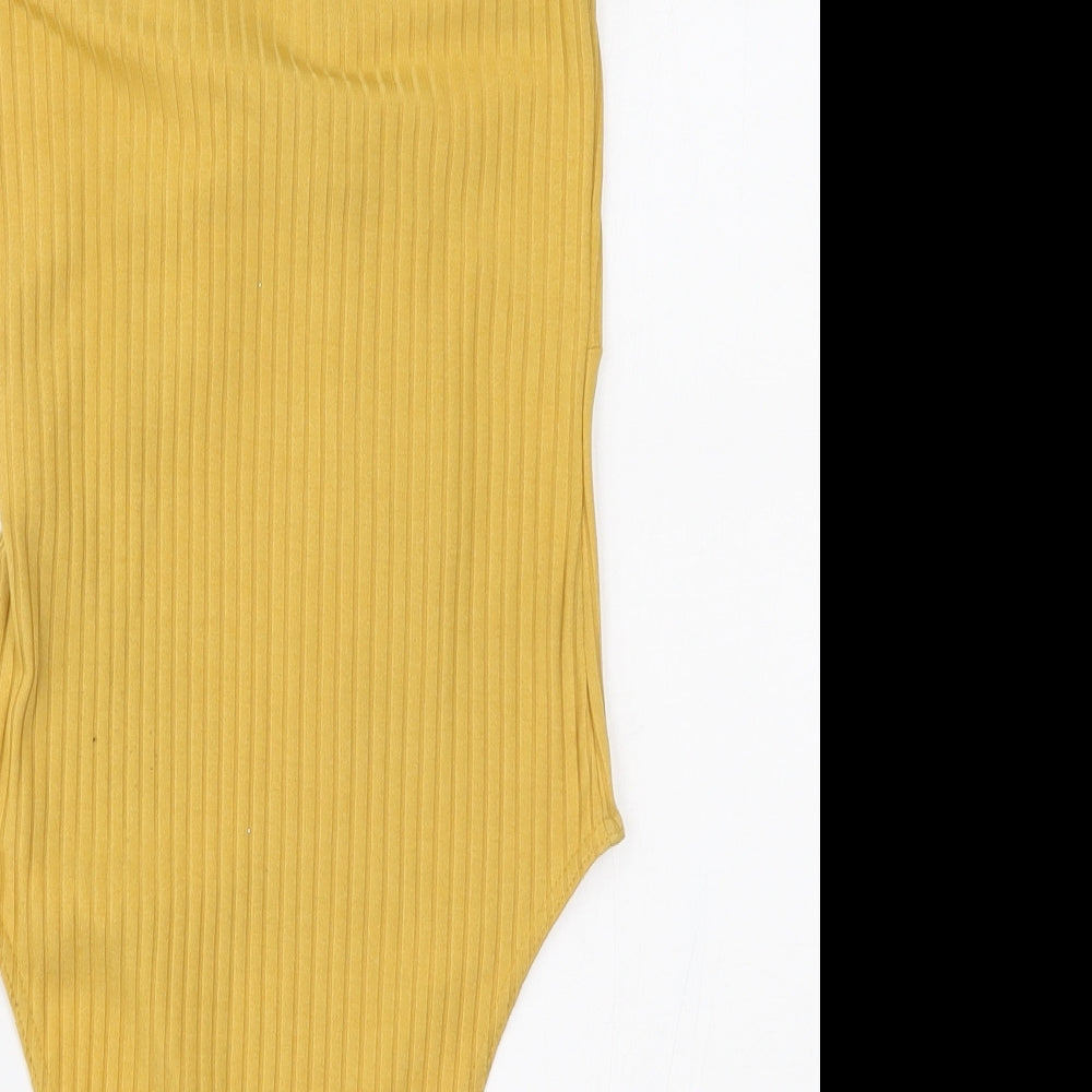 New Look Womens Yellow   Bodysuit One-Piece Size 8