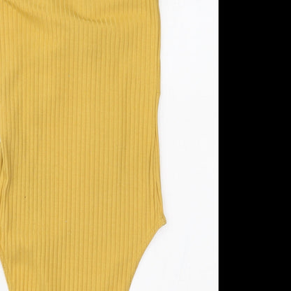 New Look Womens Yellow   Bodysuit One-Piece Size 8