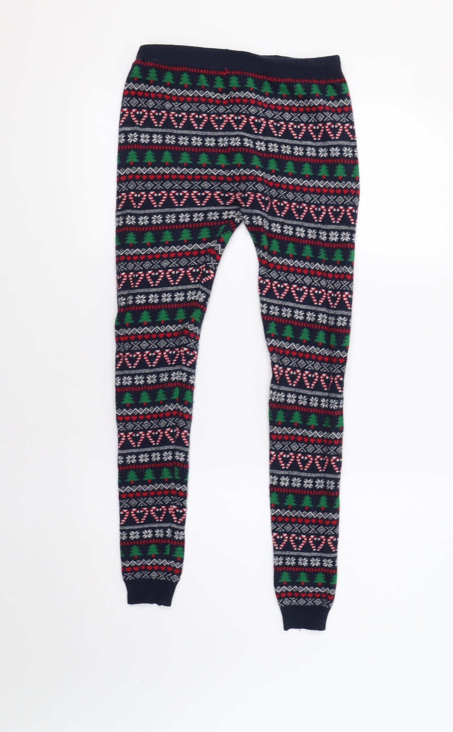 Primark Womens Blue Fair Isle  Harem Leggings Size 8 L27 in