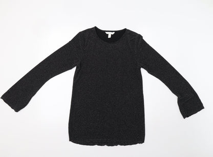 Womens UK Size L H&M Black Basic Blouse