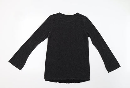 Womens UK Size L H&M Black Basic Blouse