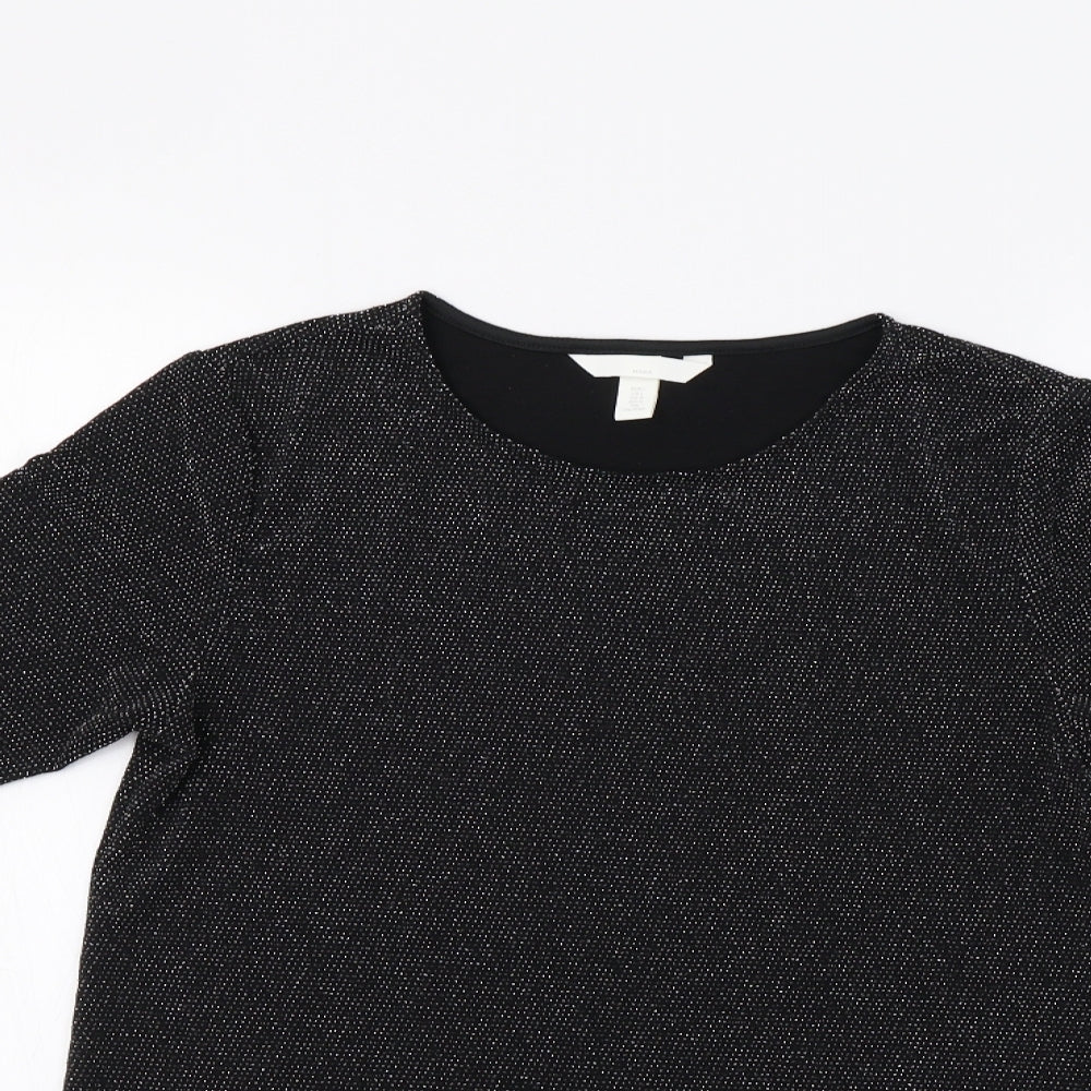 Womens UK Size L H&M Black Basic Blouse