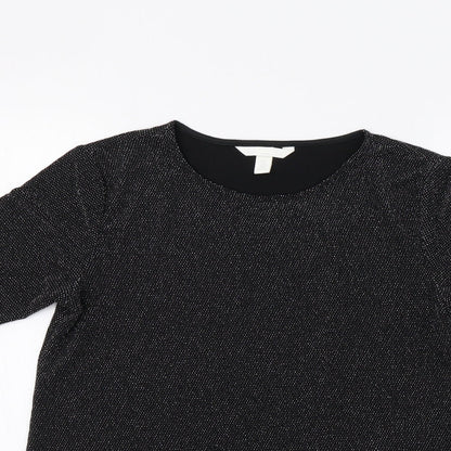 Womens UK Size L H&M Black Basic Blouse