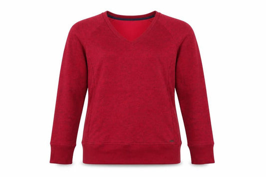Front view of Quechua women’s pink pullover sweatshirt, size L